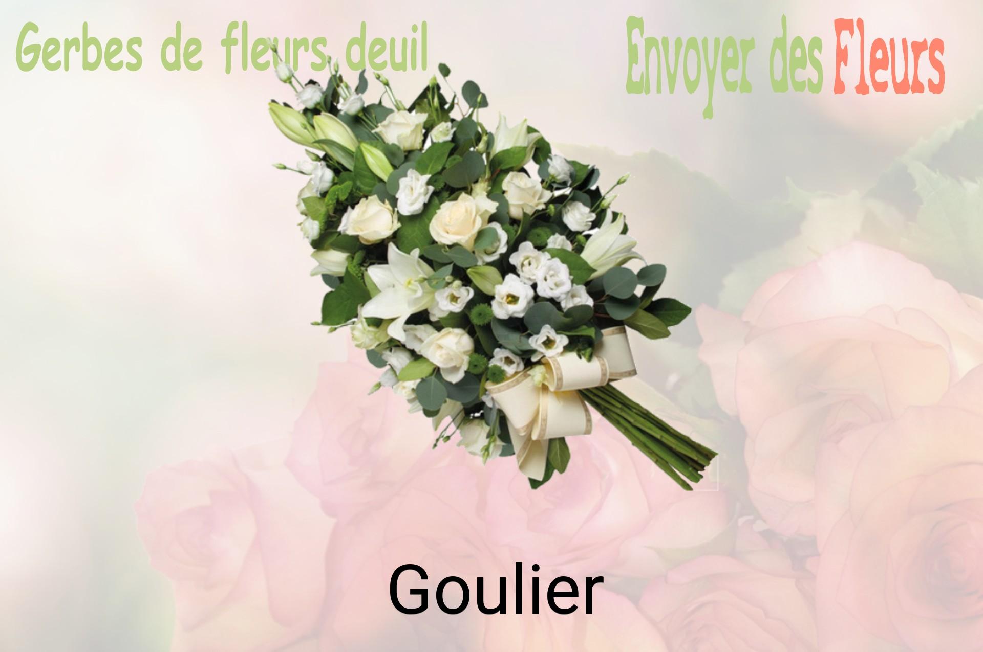 Gerbe de fleurs de deuil livrée à Goulier